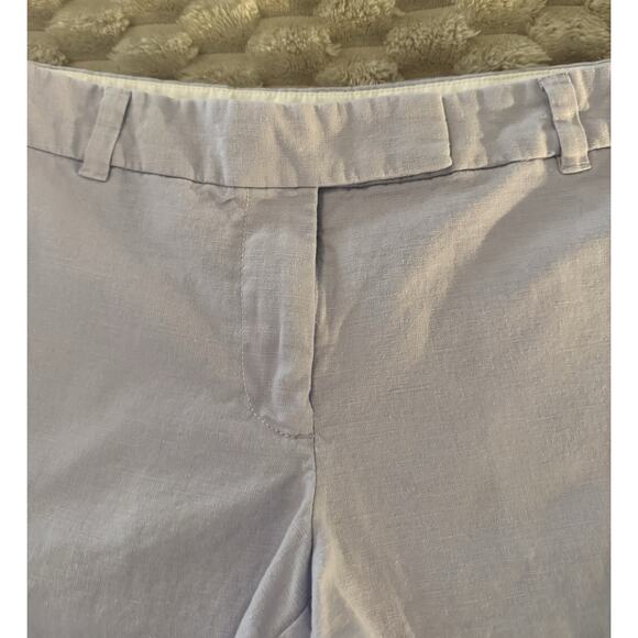 J. Crew Chino Shorts Women's Light Gray Linen Cotton Blend, Scalloped Hem Size 8 - Picture 2 of 7